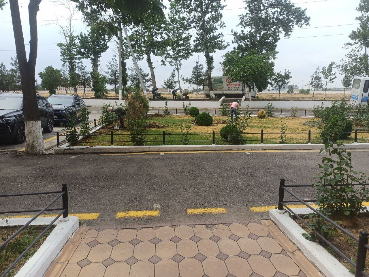 Infrastructure and landscaping are being renovated at Bektemir Small Industrial Zone