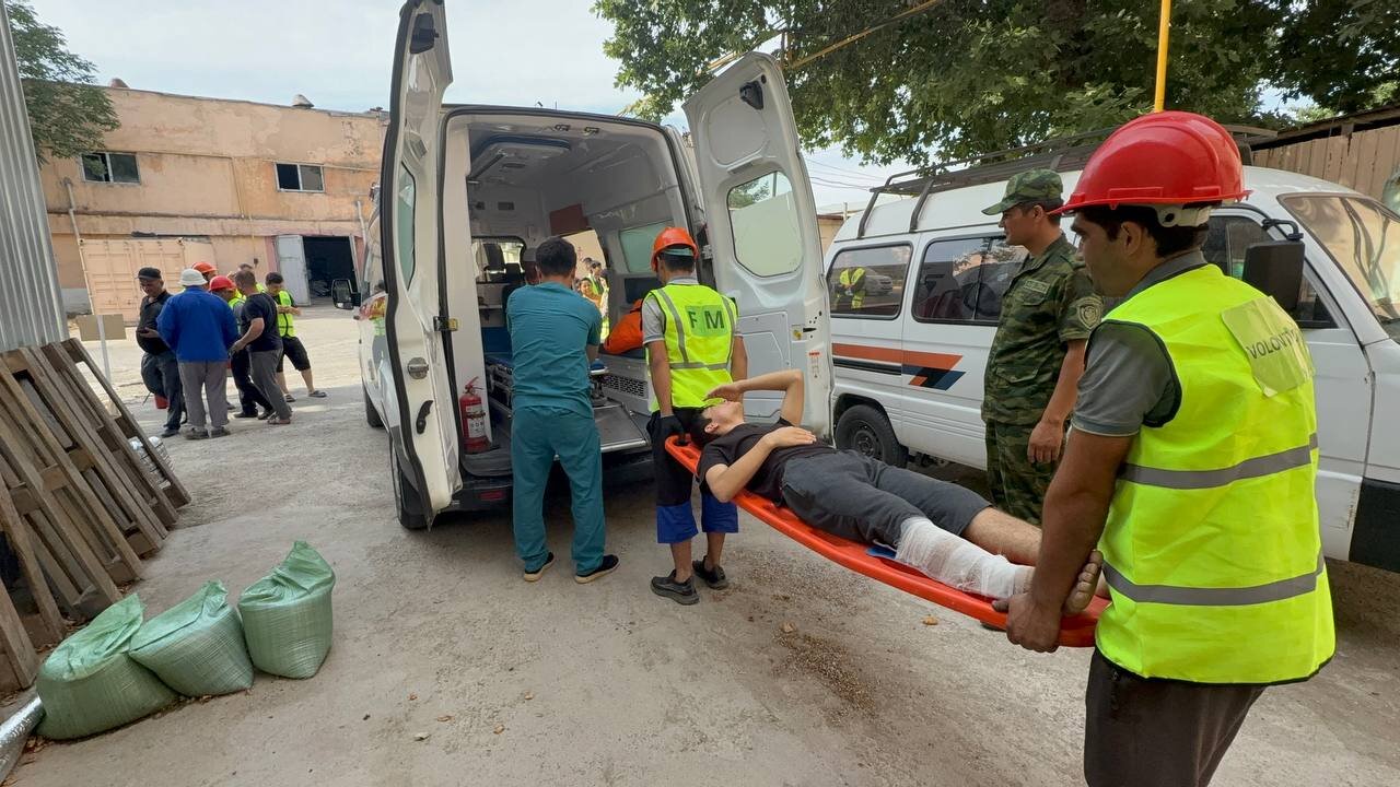 A special tactical civil protection training exercise was conducted in the Sergeli Small Industrial Zone